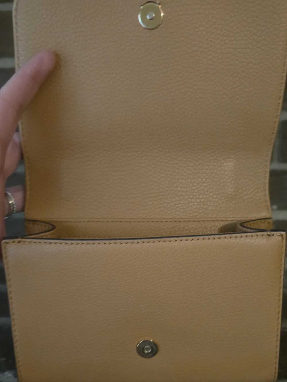 Tory Burch Carter Adjustable Chain Shoulder Crossbody Bag Purse Tan Brown